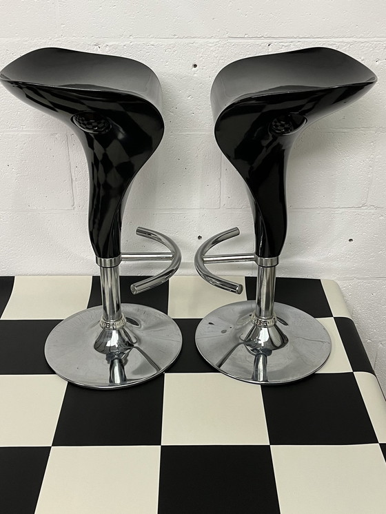 Image 1 of 2 Black Bar Stools Everite