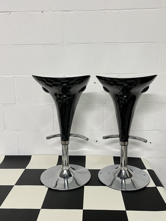 Image 1 of 2 Black Bar Stools Everite