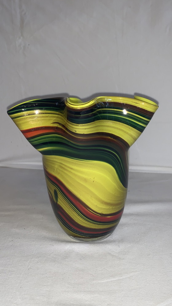 Image 1 of Vaso fazzoletto di Murano multicolore