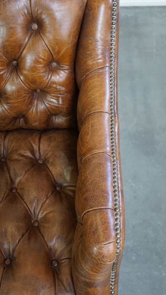 Image 1 of Beef Leather Chesterfield Design Armchair