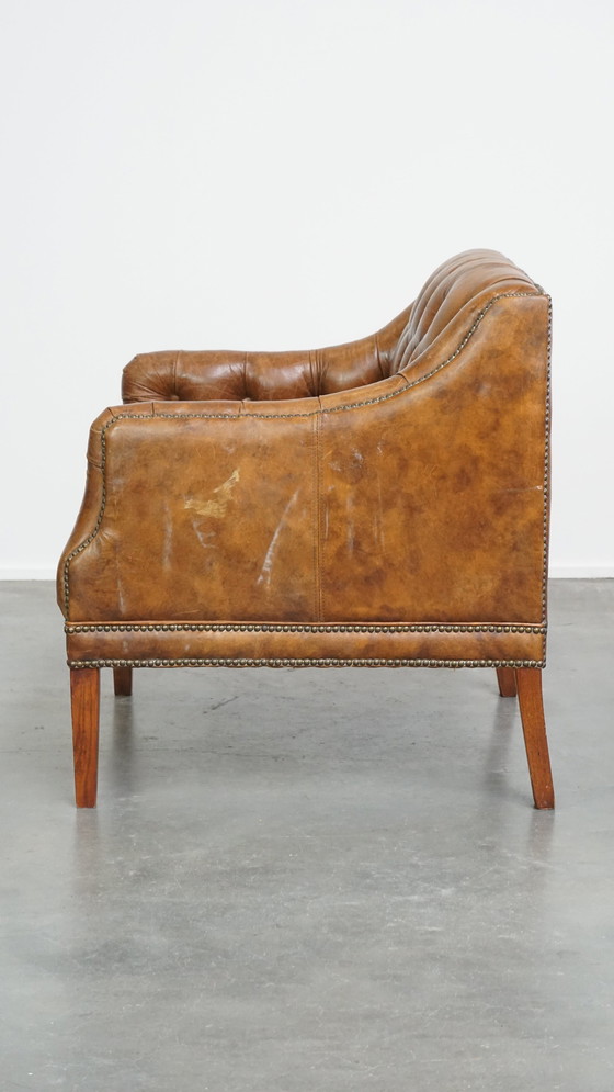 Image 1 of Beef Leather Chesterfield Design Armchair