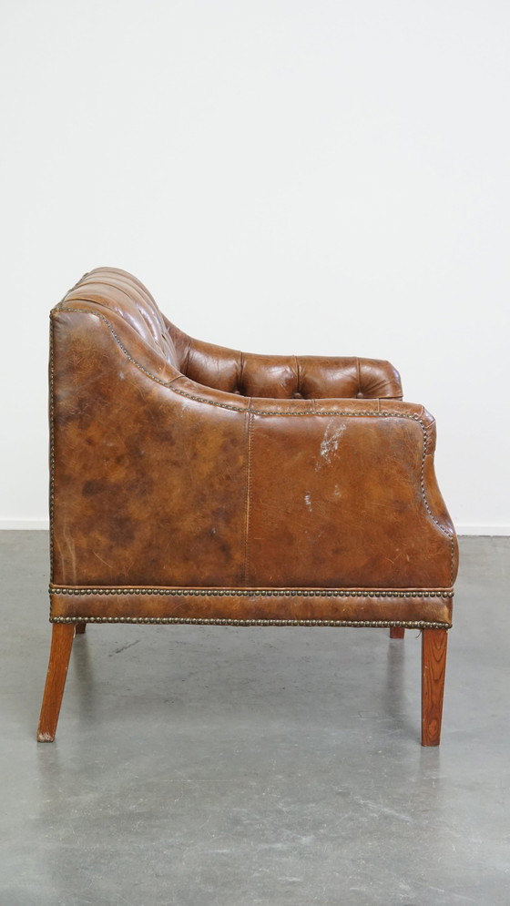 Image 1 of Beef Leather Chesterfield Design Armchair