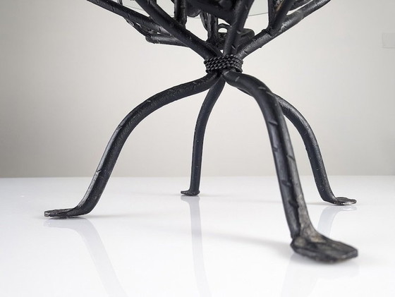 Image 1 of Wrought Iron Coffee Table With Leaves