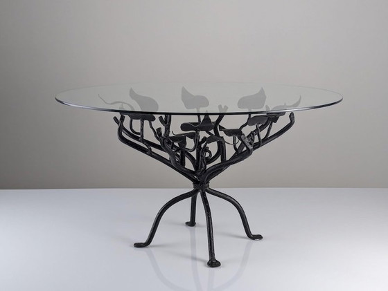 Image 1 of Wrought Iron Coffee Table With Leaves