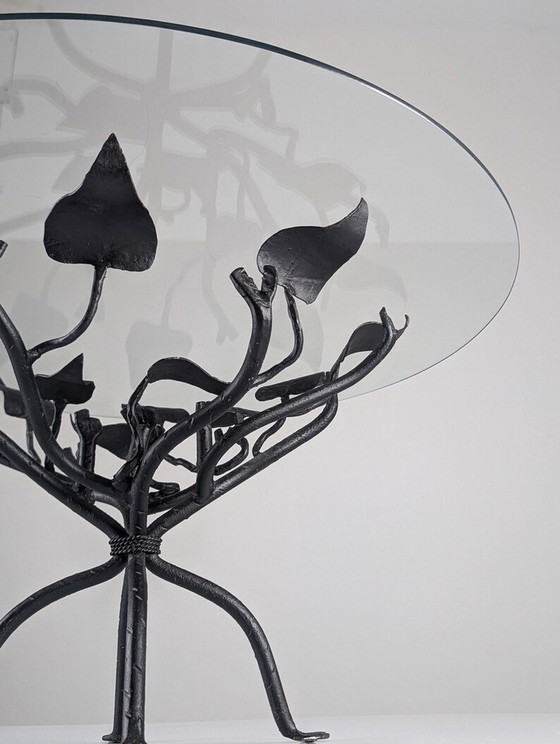 Image 1 of Wrought Iron Coffee Table With Leaves