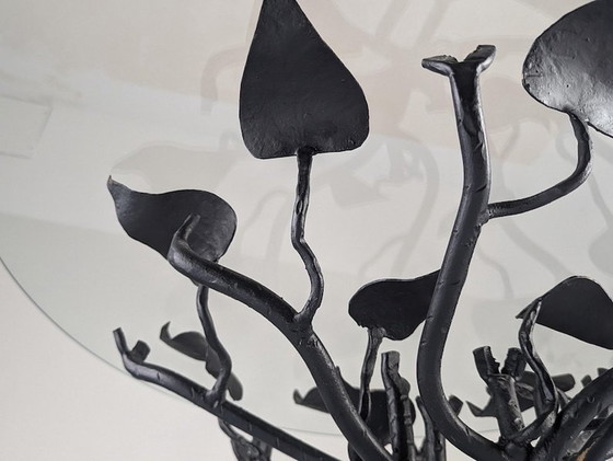 Image 1 of Wrought Iron Coffee Table With Leaves