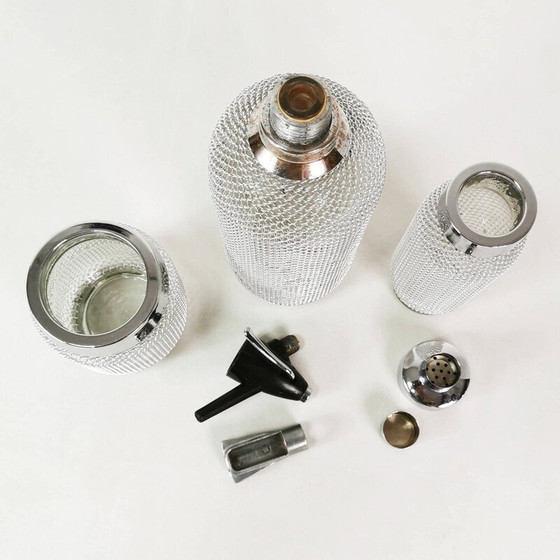 Image 1 of Vintage Merkuria bartender set in thick glass and chrome metal, Czechoslovakia 1970