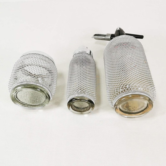 Image 1 of Vintage Merkuria bartender set in thick glass and chrome metal, Czechoslovakia 1970