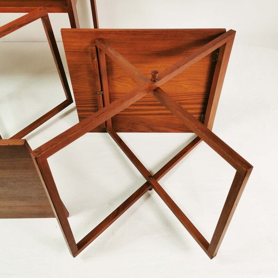 Image 1 of Set of 3 vintage teak side tables by I. Wikkelso for Cfc Silkeborg, Denmark 1960s