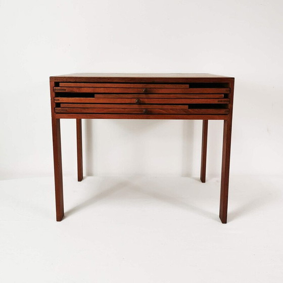 Image 1 of Set of 3 vintage teak side tables by I. Wikkelso for Cfc Silkeborg, Denmark 1960s