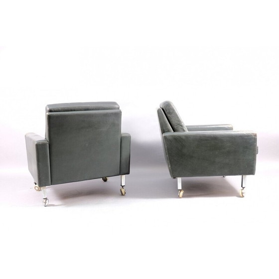 Image 1 of Pair of vintage aniline leather armchairs, Germany 1969