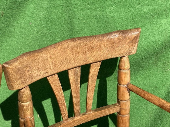 Image 1 of German Bobbin Turned Side Chairs With Rush Seats