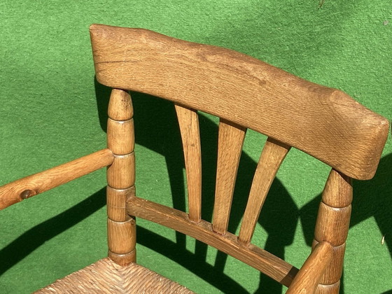 Image 1 of German Bobbin Turned Side Chairs With Rush Seats