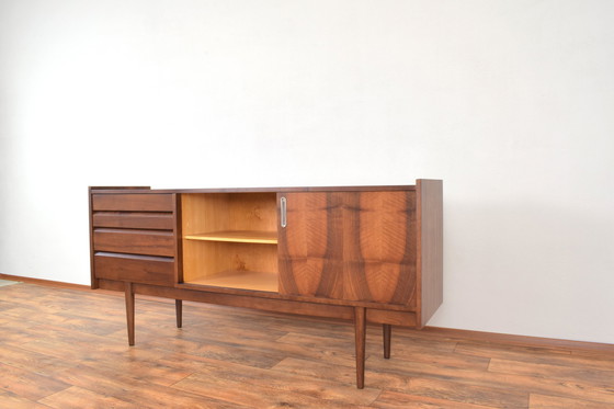 Image 1 of Mid-Century Polish Walnut Sideboard From Bytomskie Fabryki Mebli, 1960S.