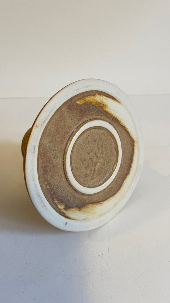 Image 1 of Portacandele geometrico a forma di mano in gres francese d'epoca