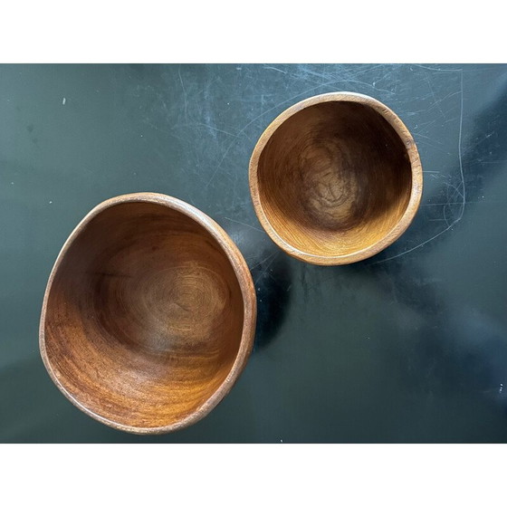 Image 1 of Pair of vintage teak salad bowls, 1960