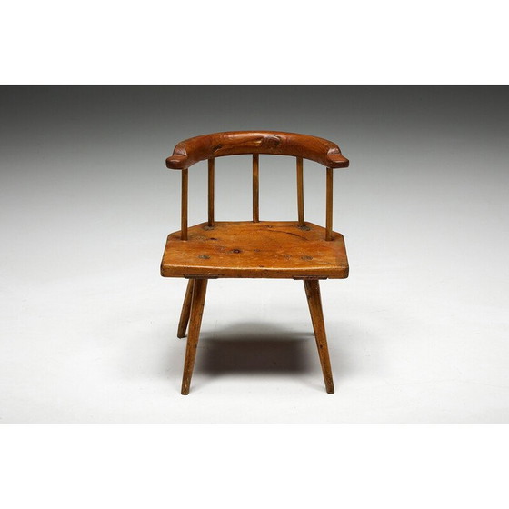 Image 1 of Vintage Tyrolean Folk Art low armchair
