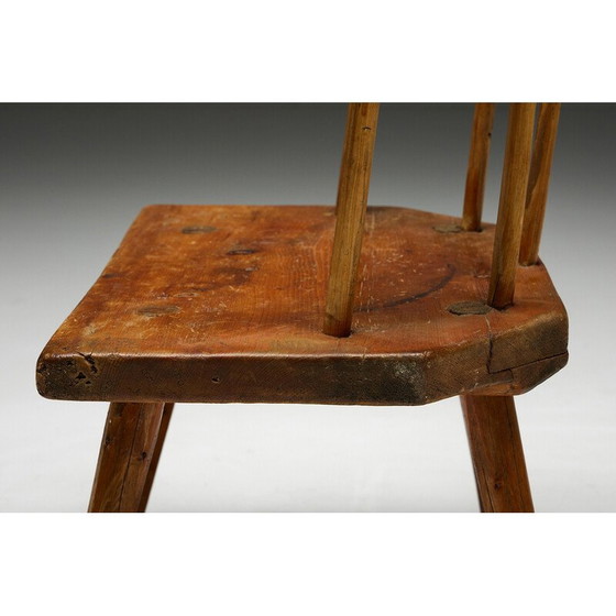 Image 1 of Vintage Tyrolean Folk Art low armchair