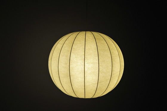 Image 1 of Cocoon hanging lamp cream white 1960s