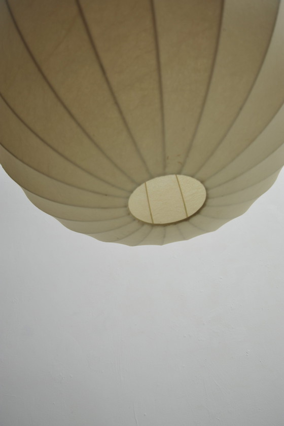 Image 1 of Cocoon hanging lamp cream white 1960s