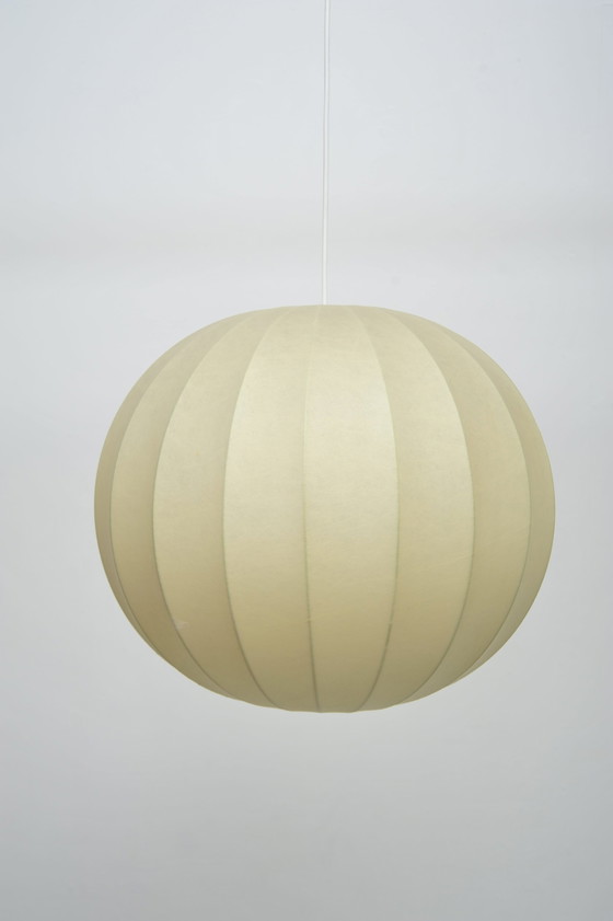 Image 1 of Cocoon hanging lamp cream white 1960s