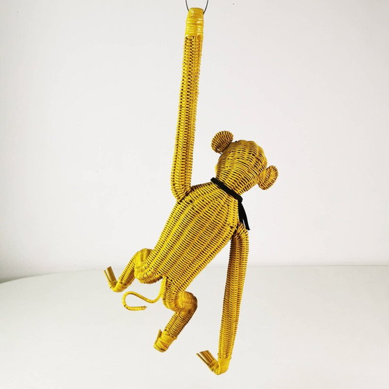 Image 1 of Vintage hanging wicker monkey, Germany 1960