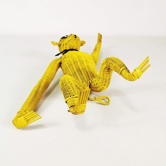Image 1 of Vintage hanging wicker monkey, Germany 1960