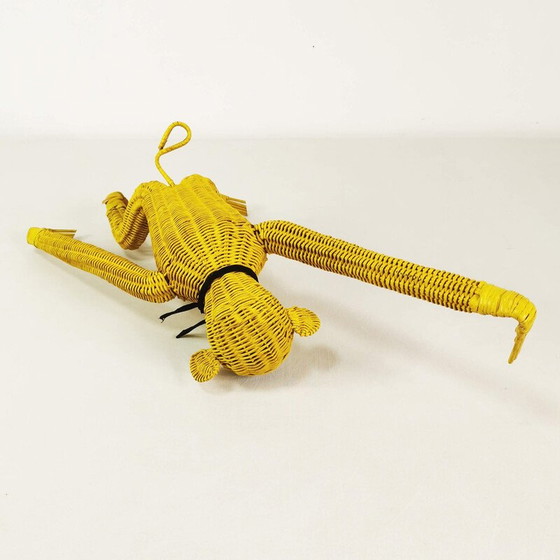 Image 1 of Vintage hanging wicker monkey, Germany 1960