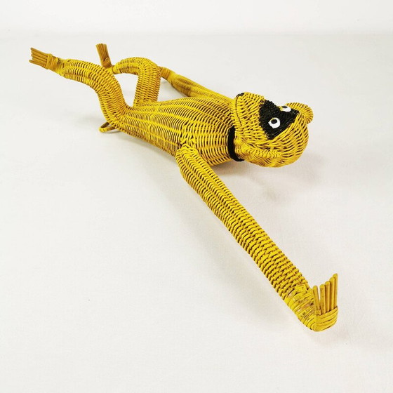 Image 1 of Vintage hanging wicker monkey, Germany 1960