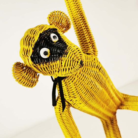 Image 1 of Vintage hanging wicker monkey, Germany 1960