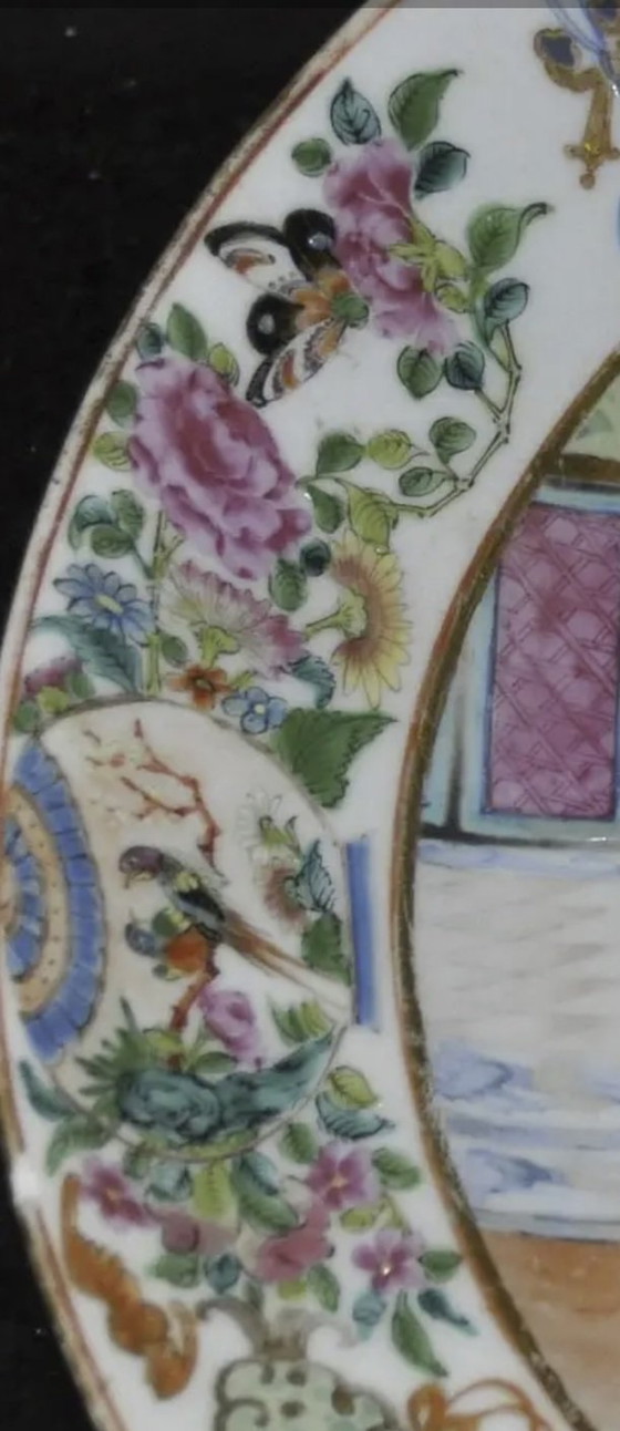 Image 1 of Cantonese Figural Plate of porcelain Qing Daoguang 19th Century