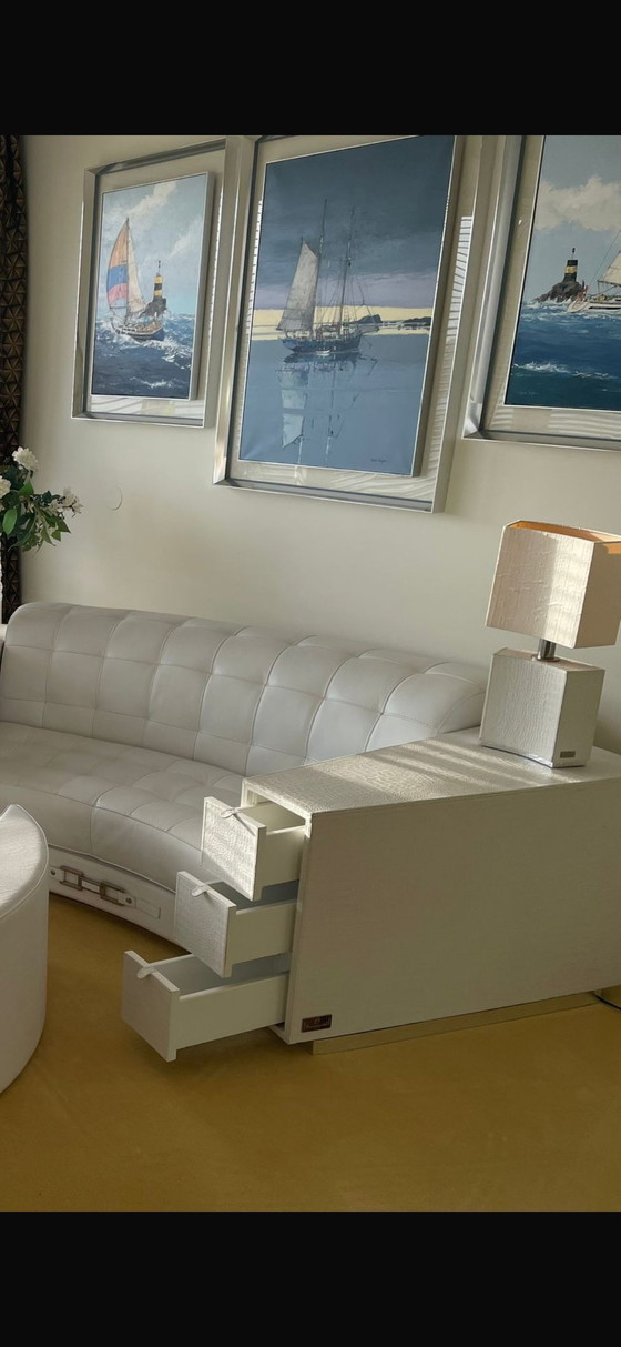 Image 1 of White Leather Sofa From Italian Brand Formitalia