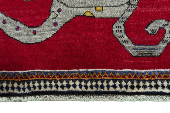 Image 1 of Hand-knotted Gabbeh nomadic rug - tiger motif