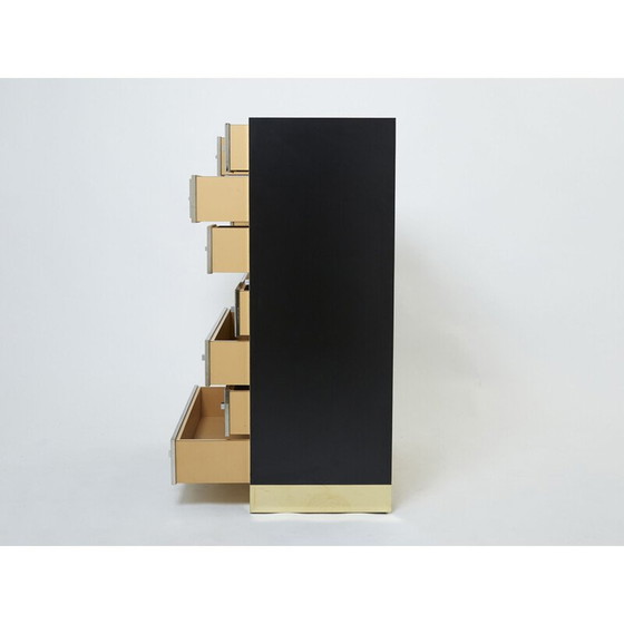 Image 1 of Vintage lacquered brass secretary by Michel Pigneres, 1970