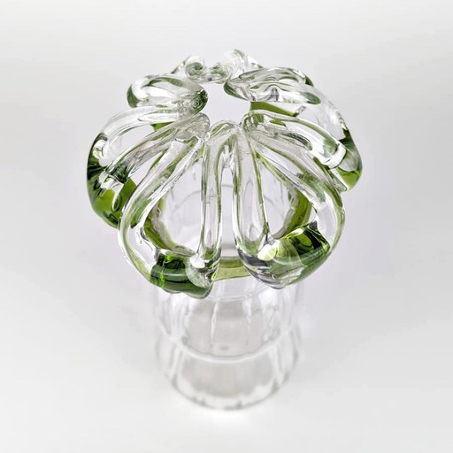 Italian Art Nouveau glass vase Solifleur Solofiore Hyacinth