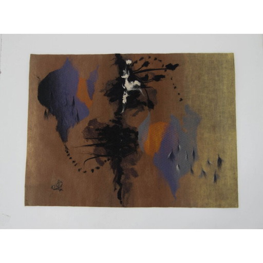 Vintage woolen tapestry by D. Švejdova