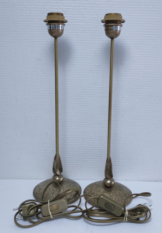 Image 1 of Pair of Delmas Design Lamp Feet Brass