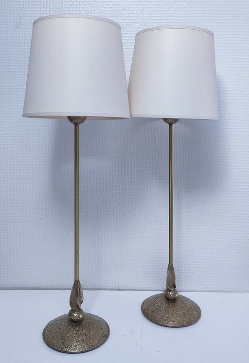 Pair of Delmas Design Lamp Feet Brass