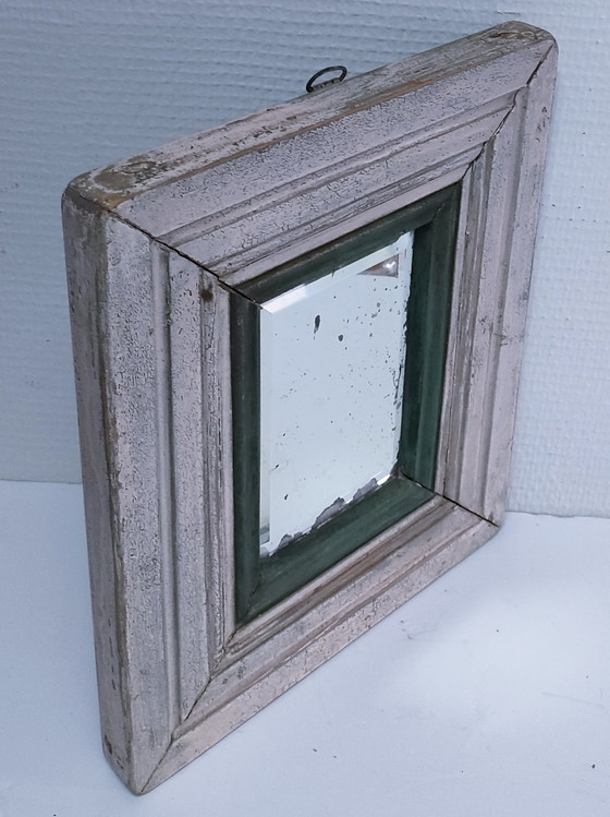 Image 1 of Antique wood bevelled mirror Early 20th century