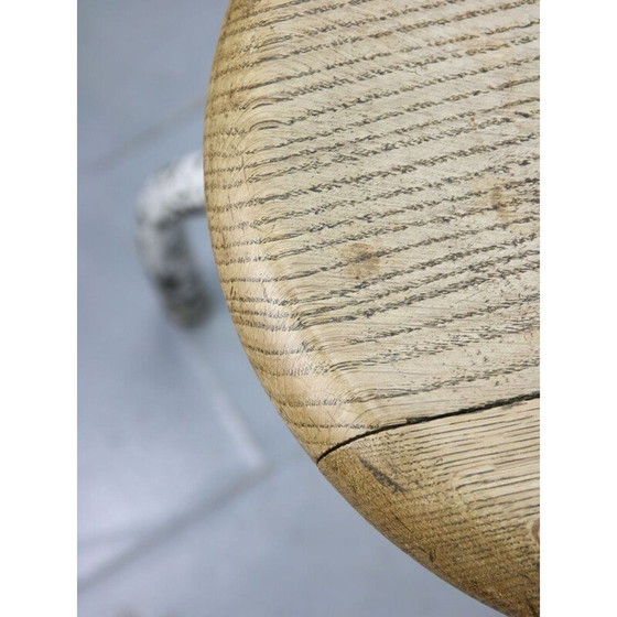 Image 1 of Vintage Industrial White Swivel Chair