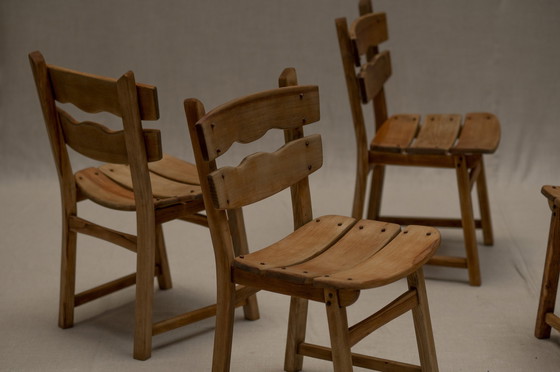 Image 1 of Brutalist Dining Chair Set 1960S