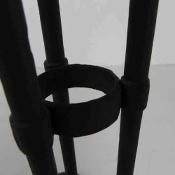 Image 1 of Steel Bistro Table Cast Iron Base - 1930s