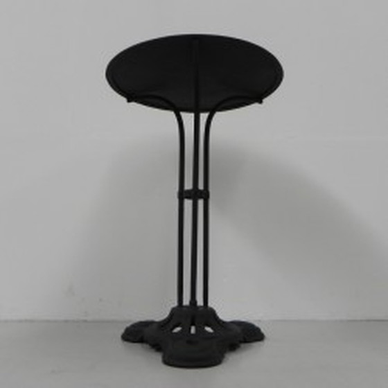 Image 1 of Steel Bistro Table Cast Iron Base - 1930s