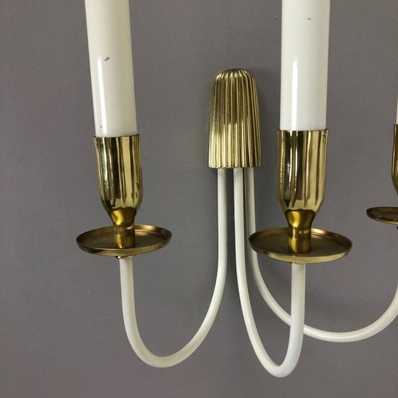 Image 1 of Pair of vintage brass wall sconces by Vereinigte Werkstätten München Germany, Germany 1950