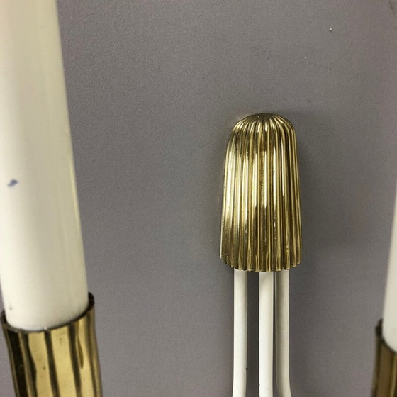 Image 1 of Pair of vintage brass wall sconces by Vereinigte Werkstätten München Germany, Germany 1950