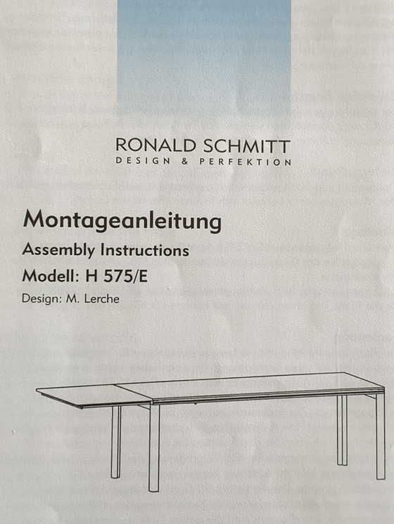 Image 1 of Ronald Schmitz design dining table + 6x chair