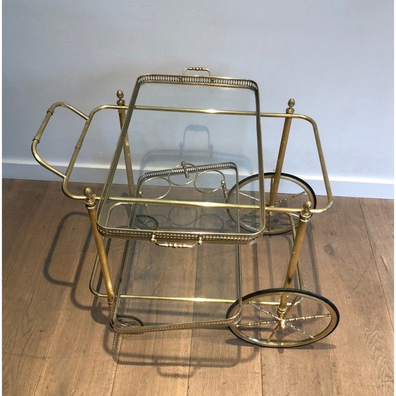 Image 1 of Vintage brass rolling table for Maison Bagués, France 1940