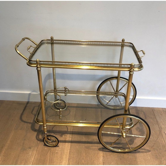 Image 1 of Vintage brass rolling table for Maison Bagués, France 1940