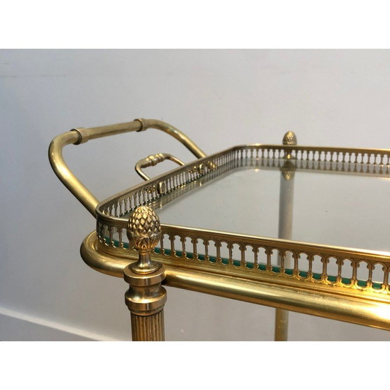 Image 1 of Vintage brass rolling table for Maison Bagués, France 1940
