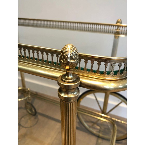 Image 1 of Vintage brass rolling table for Maison Bagués, France 1940